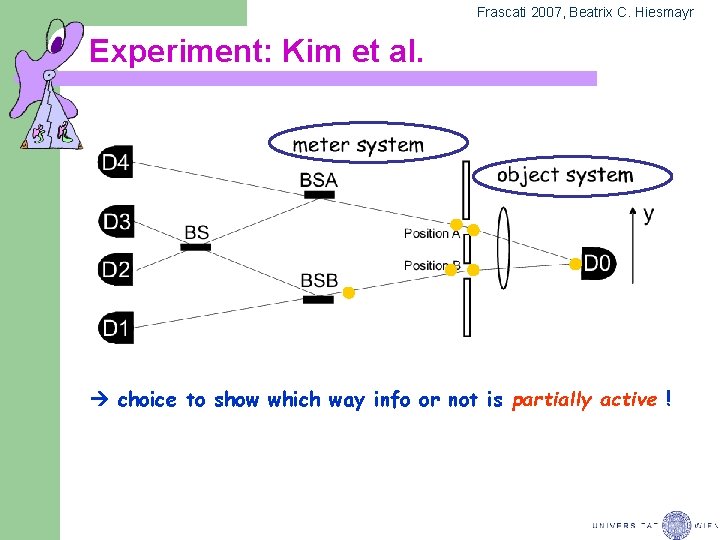 Frascati 2007, Beatrix C. Hiesmayr Experiment: Kim et al. choice to show which way