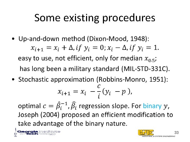 Some existing procedures • 33 