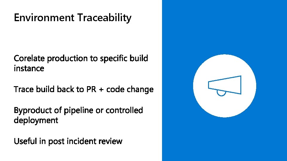 Environment Traceability 