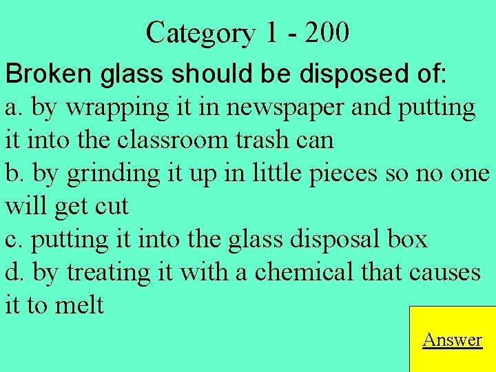 Jeopardy Lab Safety Scientific Chemistry 1 Macro 2
