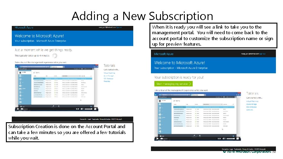 Adding a New Subscription When it is ready you will see a link to