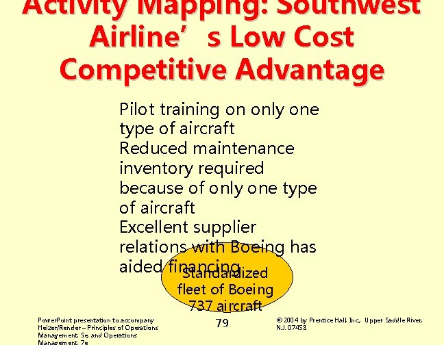 Activity Mapping: Southwest Airline’s Low Cost Competitive Advantage Pilot training on only one type