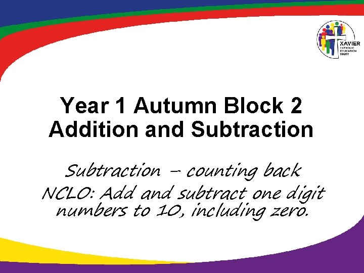 Year 1 Autumn Block 2 Addition and Subtraction – counting back NCLO: Add and
