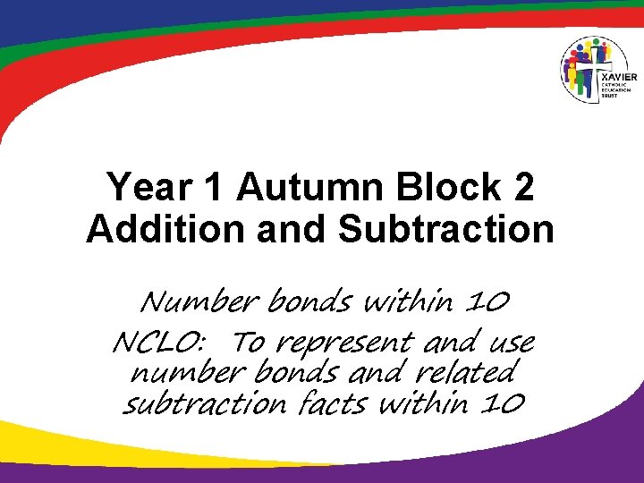 Year 1 Autumn Block 2 Addition and Subtraction Number bonds within 10 NCLO: To