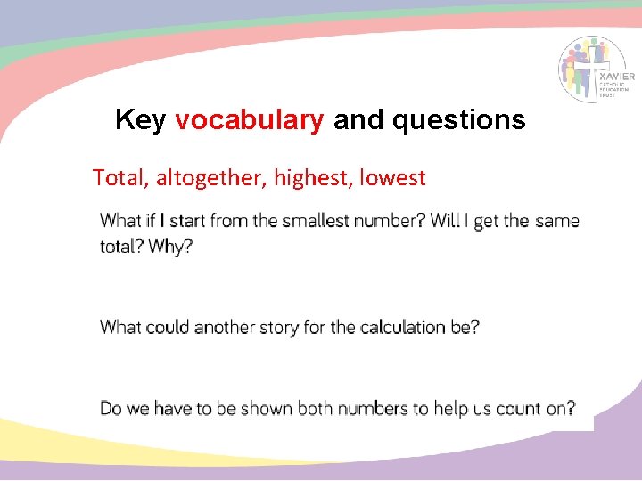 Key vocabulary and questions Total, altogether, highest, lowest 
