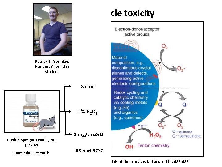 Nanoparticle toxicity Patrick T. Gormley, Honours Chemistry student Saline 1% H 2 O 2