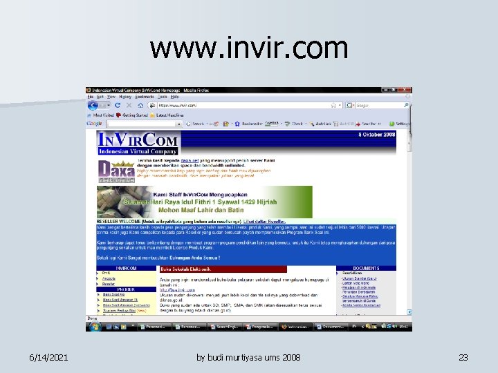 www. invir. com 6/14/2021 by budi murtiyasa ums 2008 23 