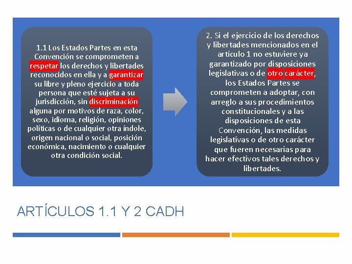 1. 1 Los Estados Partes en esta Convención se comprometen a respetar los derechos