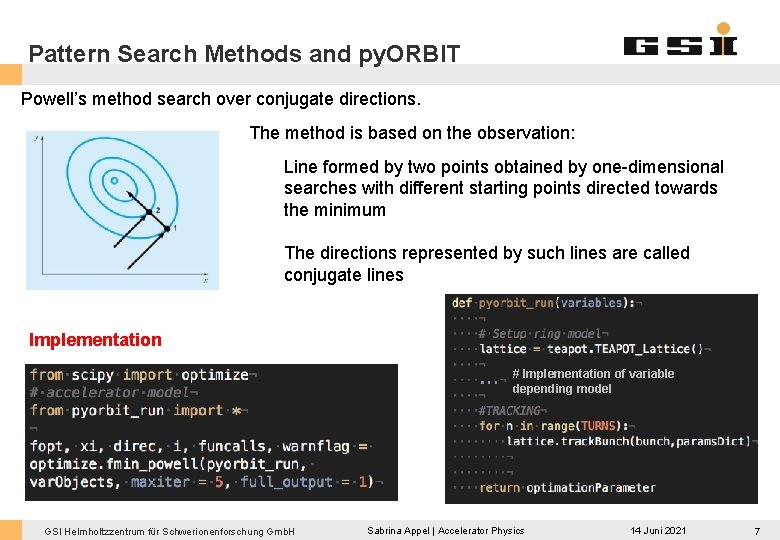 Pattern Search Methods and py. ORBIT Powell’s method search over conjugate directions. The method