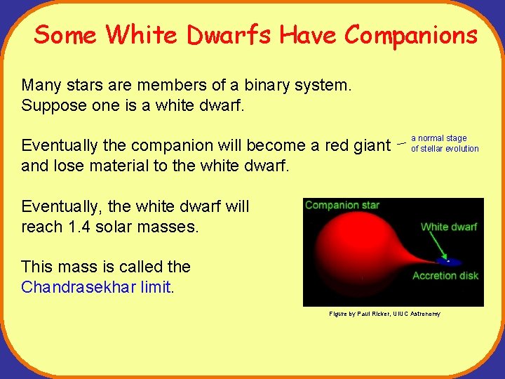 Some White Dwarfs Have Companions Many stars are members of a binary system. Suppose