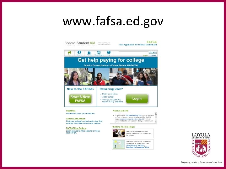 www. fafsa. ed. gov 