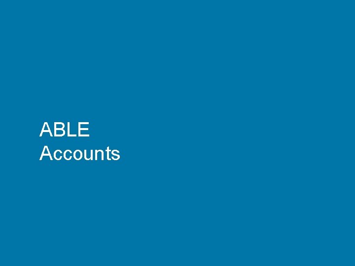 ABLE Accounts 