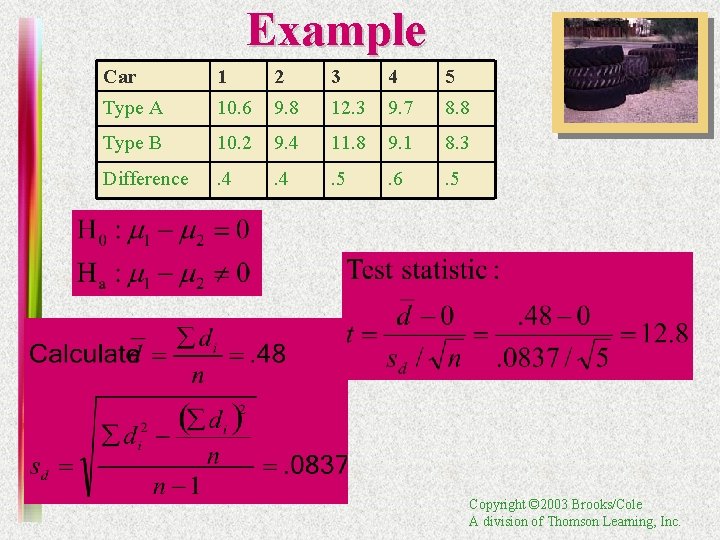 Example Car 1 2 3 4 5 Type A 10. 6 9. 8 12.