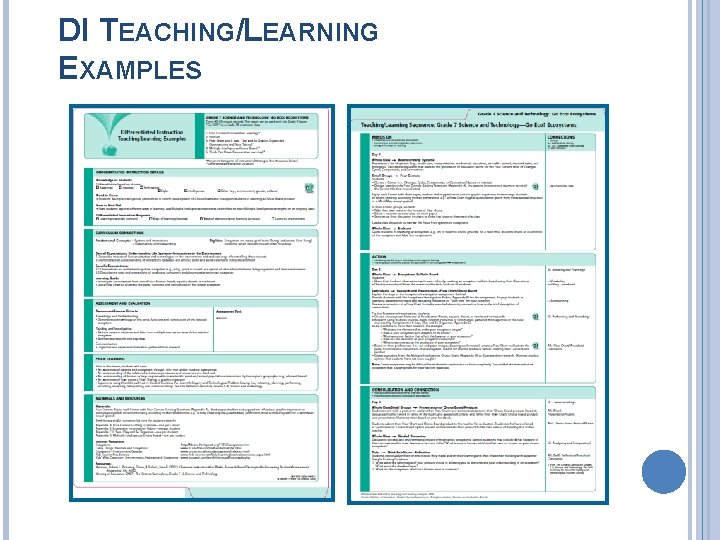 DI TEACHING/LEARNING EXAMPLES 