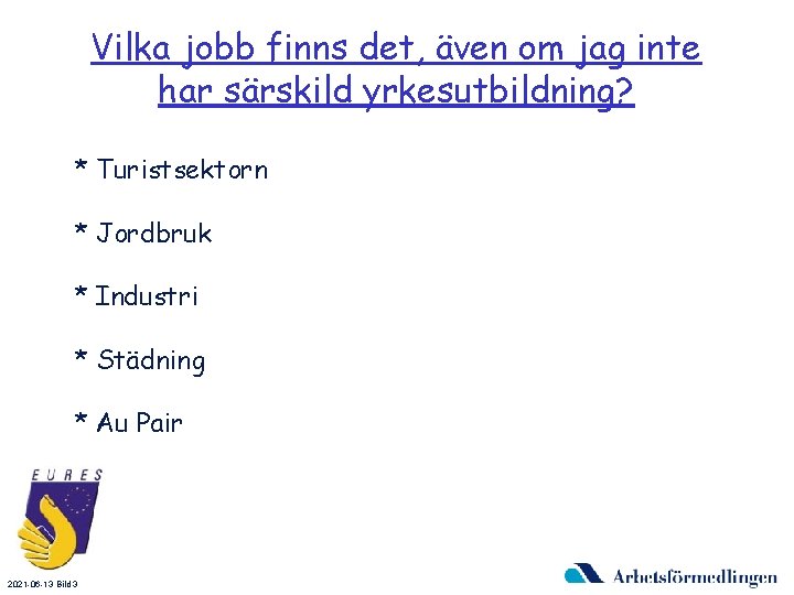 Vilka jobb finns det, även om jag inte har särskild yrkesutbildning? * Turistsektorn *