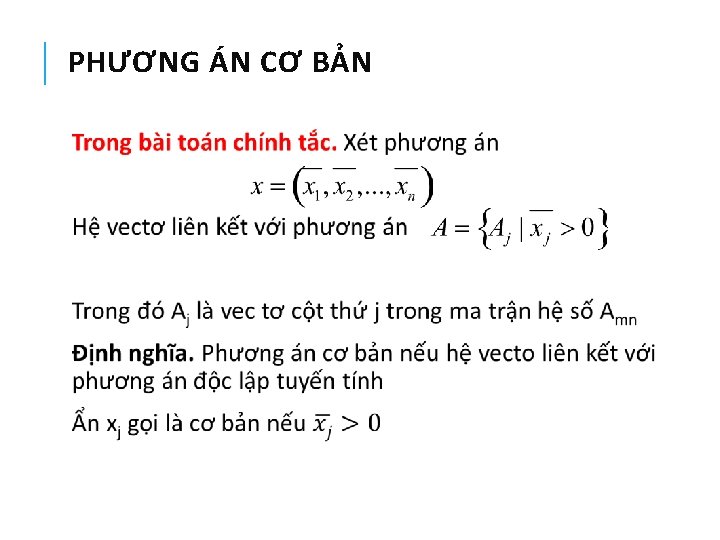 PHƯƠNG ÁN CƠ BẢN 