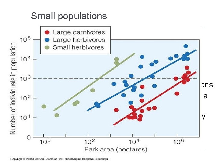 Small populations q q Minimum viable population size (MVP). Based on two parameters: acceptable