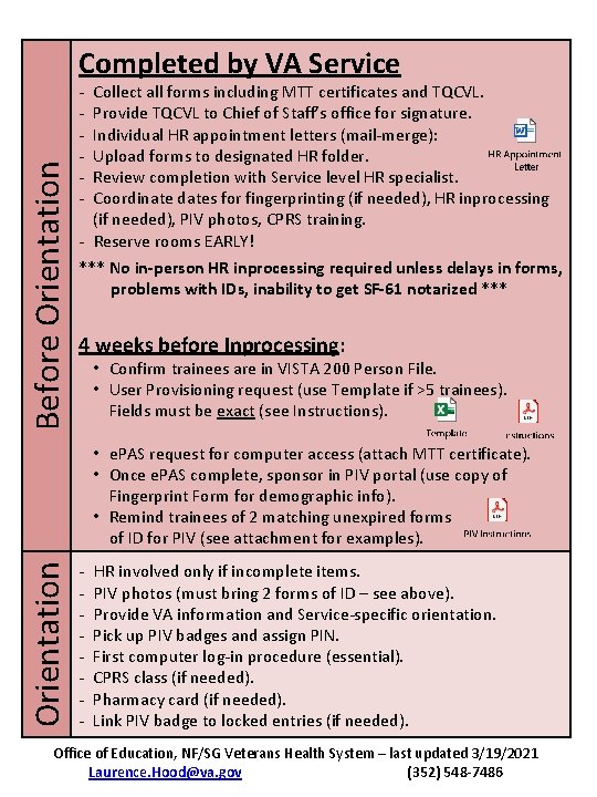 Completed by Trainees 30 90 days prior to