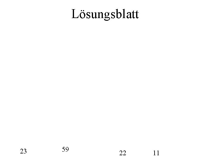 Lösungsblatt 23 59 22 11 