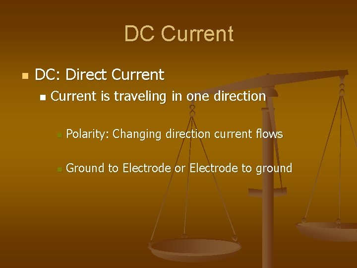 DC Current n DC: Direct Current n Current is traveling in one direction n DC Current n DC: Direct Current n Current is traveling in one direction n