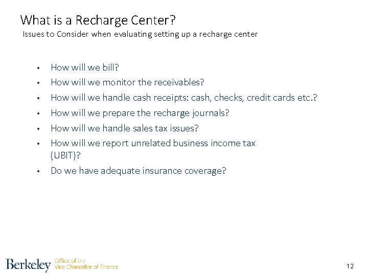 What is a Recharge Center? Issues to Consider when evaluating setting up a recharge
