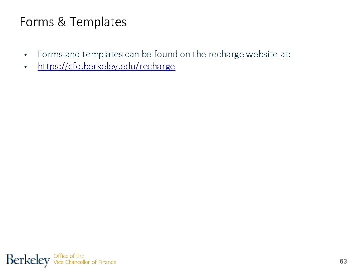Forms & Templates • • Forms and templates can be found on the recharge