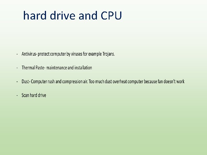 hard drive and CPU hard drive and CPU