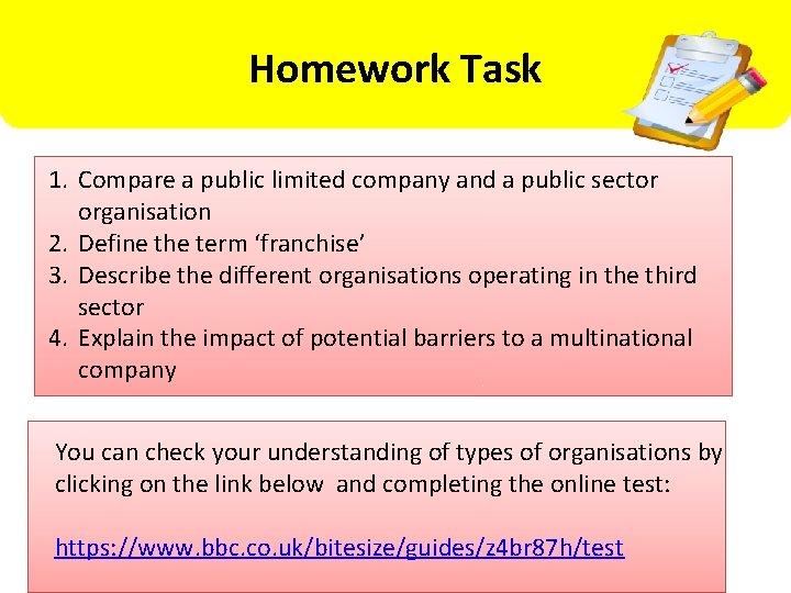 Homework Task 1. Compare a public limited company and a public sector organisation 2.