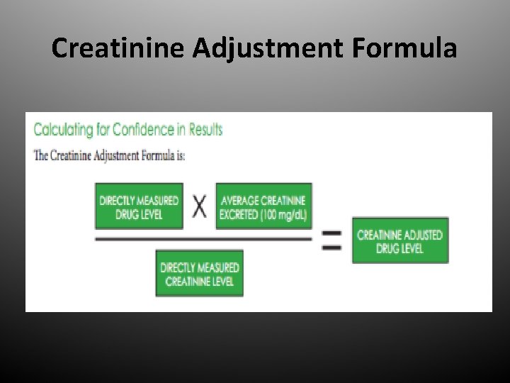 Creatinine Adjustment Formula 