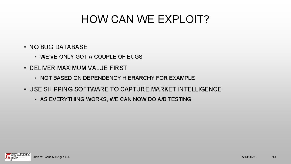 HOW CAN WE EXPLOIT? • NO BUG DATABASE • WE’VE ONLY GOT A COUPLE
