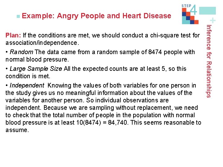 Angry People and Heart Disease • Random The data came from a random sample