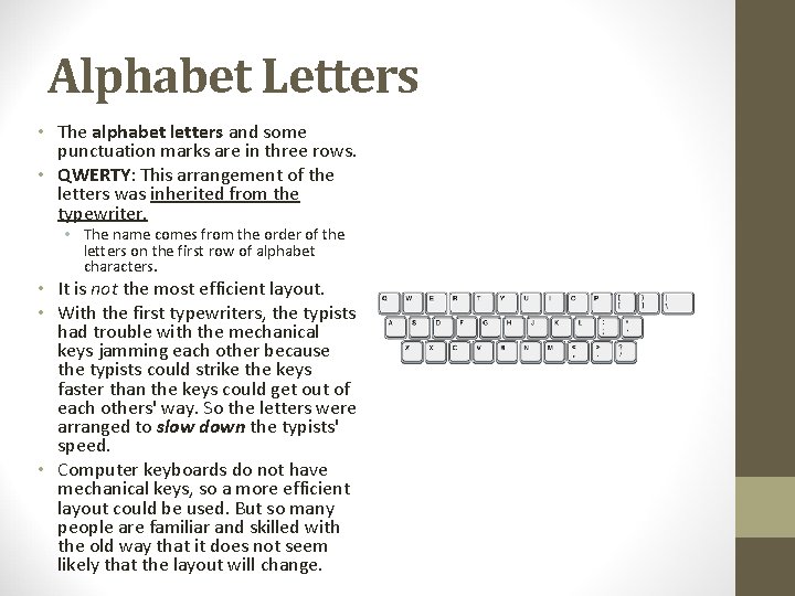 Alphabet Letters • The alphabet letters and some punctuation marks are in three rows.
