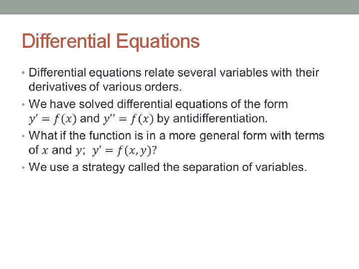 Differential Equations • 
