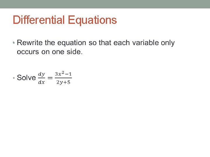 Differential Equations • 