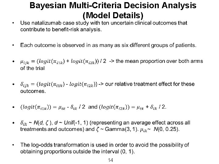  • Bayesian Multi-Criteria Decision Analysis (Model Details) 14 