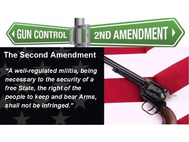 The Second Amendment “A well-regulated militia, being necessary to the security of a free