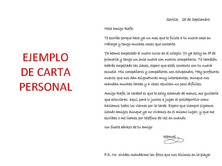 EJEMPLO DE CARTA PERSONAL 