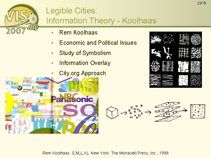 22/19 Legible Cities: Information Theory - Koolhaas • Rem Koolhaas • Economic and Political