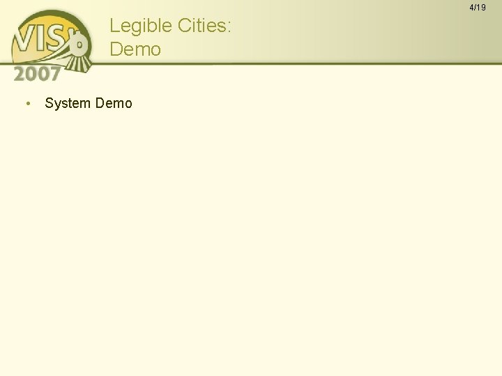 4/19 Legible Cities: Demo • System Demo 