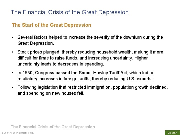The Financial Crisis of the Great Depression The Start of the Great Depression •