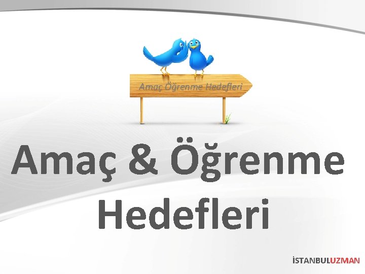 Amaç Öğrenme Hedefleri Amaç & Öğrenme Hedefleri İSTANBULUZMAN 