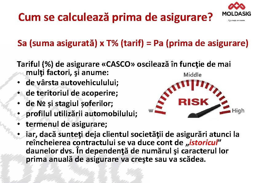 Cum se calculează prima de asigurare? Sa (suma asigurată) x T% (tarif) = Pa