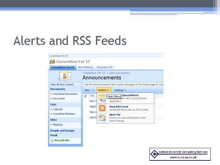 Alerts and RSS Feeds 
