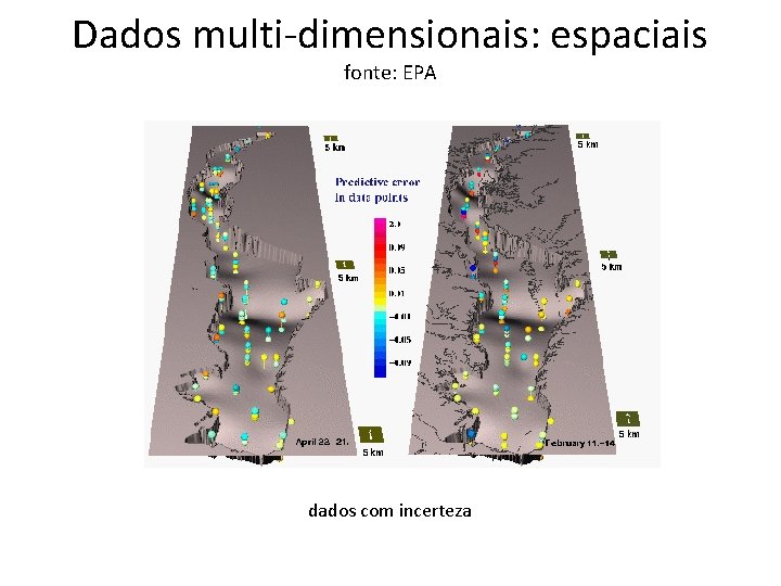 Dados multi-dimensionais: espaciais fonte: EPA dados com incerteza 
