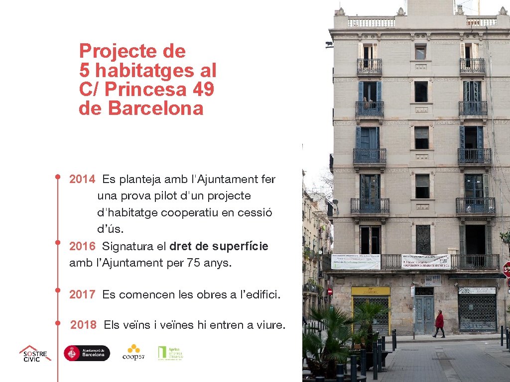 Projecte de 5 habitatges al C/ Princesa 49 de Barcelona 2014 Es planteja amb