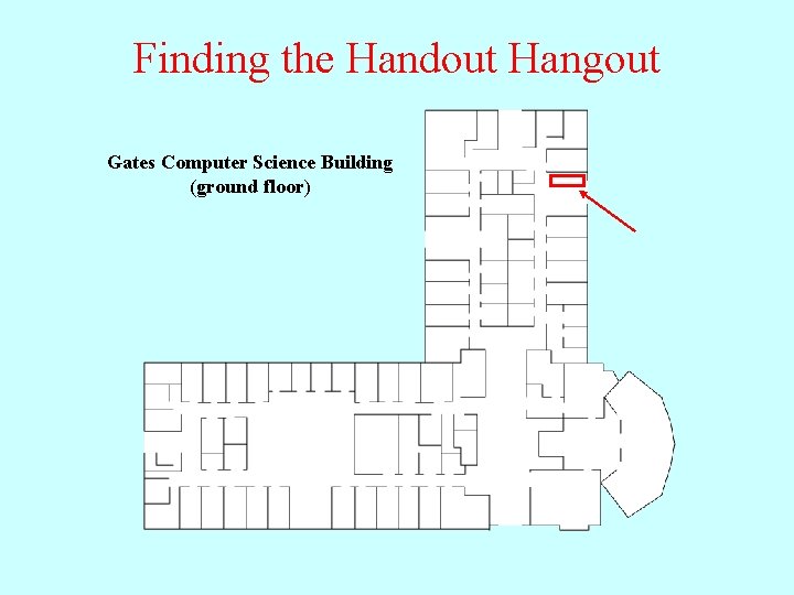 Finding the Handout Hangout Gates Computer Science Building (ground floor) 