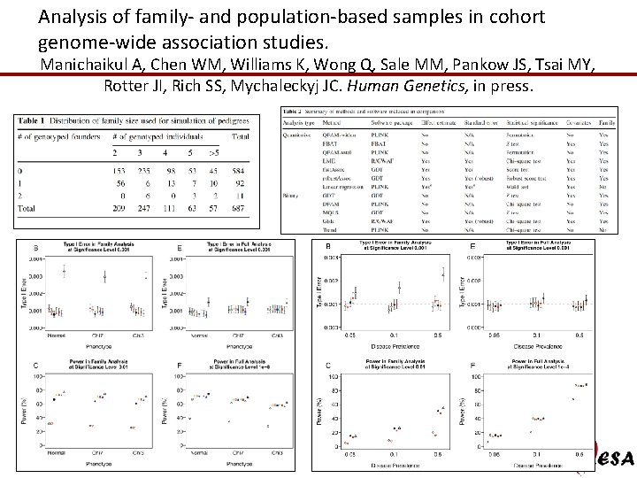 Analysis of family- and population-based samples in cohort genome-wide association studies. Manichaikul A, Chen