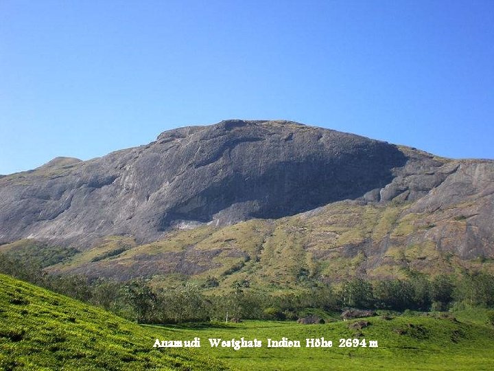 Anamudi Westghats Indien Höhe 2694 m 