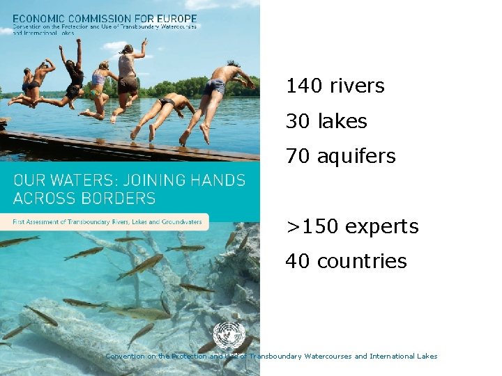 140 rivers 30 lakes 70 aquifers >150 experts 40 countries Convention on the Protection