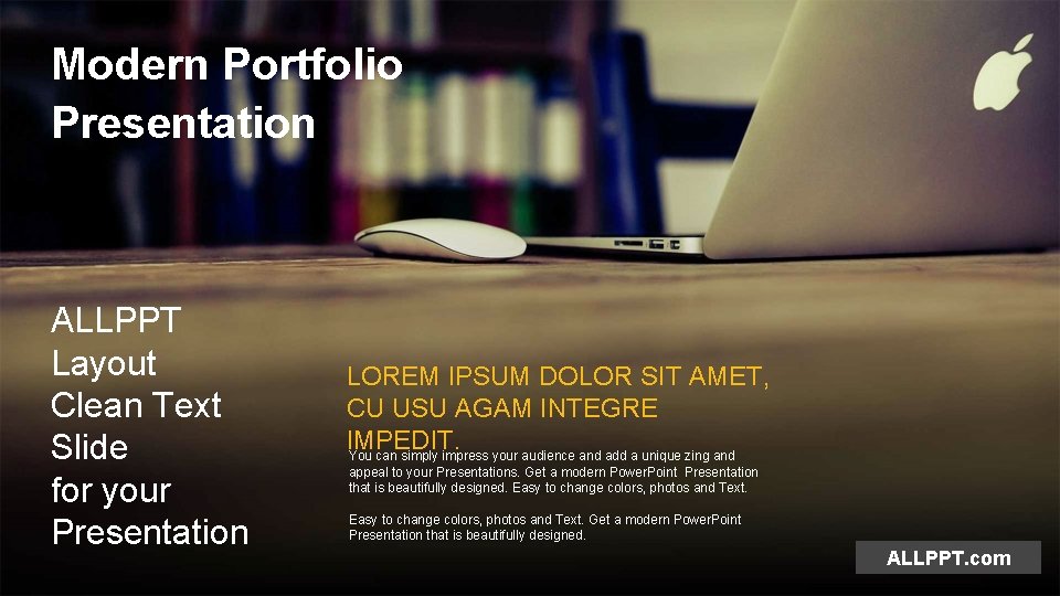 Modern Portfolio Presentation ALLPPT Layout Clean Text Slide for your Presentation LOREM IPSUM DOLOR